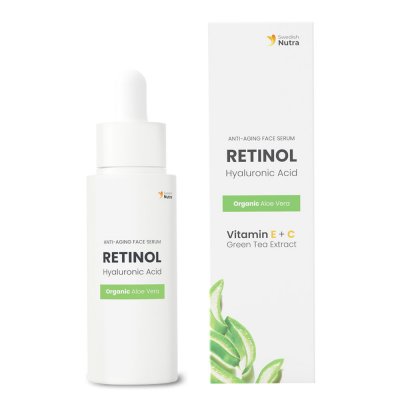 Anti-aging arcápoló szérum retinollal, hialuronnal és növényi kollagénnel, Swedish Nutra, 50 ml Anti-aging arcápoló szérum retinollal, hialuronnal és növényi kollagénnel, Swedish Nutra, 50 ml