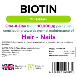Biotin 10 mg tabletta, 90 db