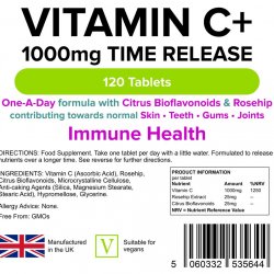 C-vitamin+ 1000mg folyamatos felszívódású (120 tabletta)