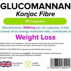 Glükomannán - ördögnyelv kapszula 500 mg, (90 kapszula)
