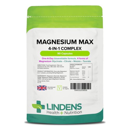 Lindens Magnesium Max 4-in-1 komplex, 90 kapszula