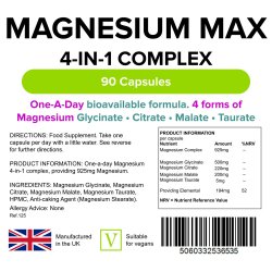 Lindens Magnesium Max 4-in-1 komplex, 90 kapszula