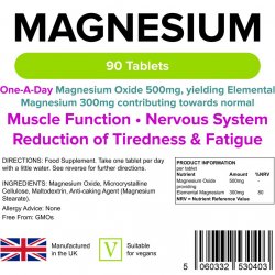 Magnézium tabletta (500 mg MgO) (90 tabletta)
