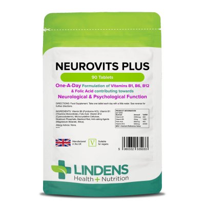 Neurovits Plus nagydózisú, az idegrendszert támogató vitamin tabletta (B1, B6, B12, Folsav), 90 db. Neurovits Plus nagydózisú, az idegrendszert támogató vitamin tabletta (B1, B6, B12, Folsav), 90 db.