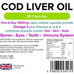 Tőkehalmáj olaj kapszula omega 3-al, 1000mg (90 kapszula)