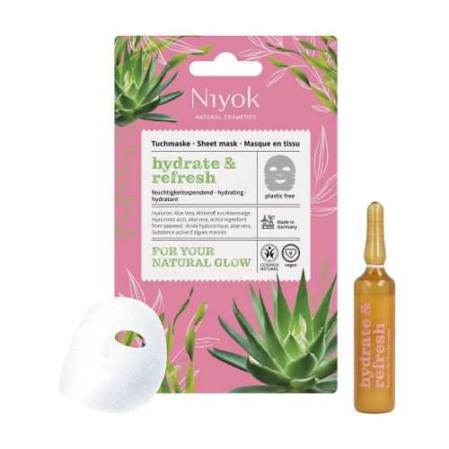 Hidratáló fátyolmaszk – hialuronsavval és aloe verával, Hydrate & Refresh