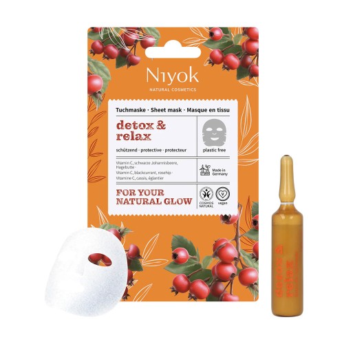 Fátyolmaszk antioxidáns hatással C-vitaminnal, Detox & Relax