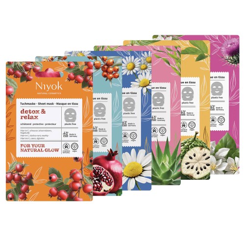 Fátyolmaszk antioxidáns hatással C-vitaminnal, Detox & Relax