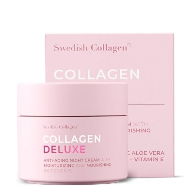 Anti-aging arcápoló éjszakai krém, 50 ml Collagen Deluxe, Swedish Nutra Anti-aging arcápoló éjszakai krém, 50 ml Collagen Deluxe, Swedish Nutra