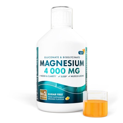 Magnézium 4000 - folyékony magas dózisú magnézium, aminosavakkal és vitaminokkal, 500 ml